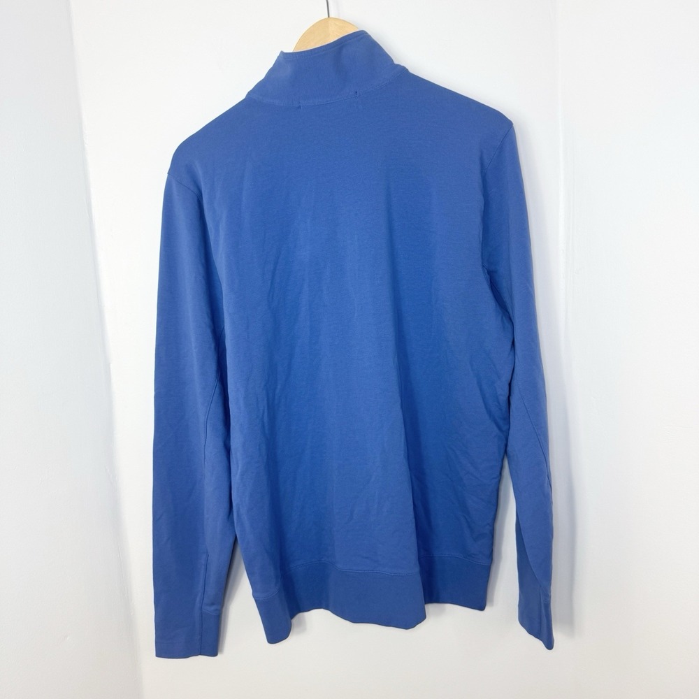 B Draddy Russel 1/4 Zip Pullover Mens M Pima Cotton Blue Golf Stretch Casual - Picture 2 of 10